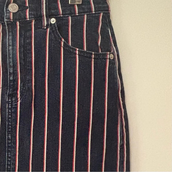 Dynamite| Fun Blue Red White Retro Look Denim Straight Miniskirt Sz XS - Picture 3 of 4
